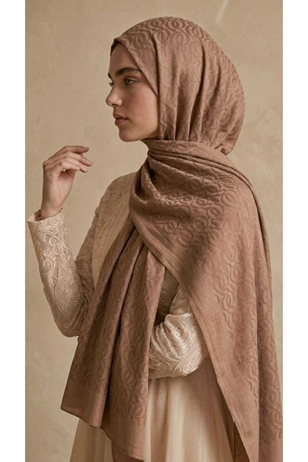 Chain Printed Naia Jacquard Shawl (60% Naia 40% Cotton)