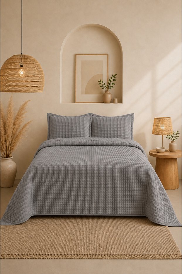Sonnia Double Bedspread Set | 240X260 cm | Soft Texture, Elegant and Modern Design