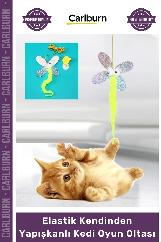 # Petshop Interactive Rattle Colorful Butterfly Model Elastic Self-Adhesive Cat Play Rod