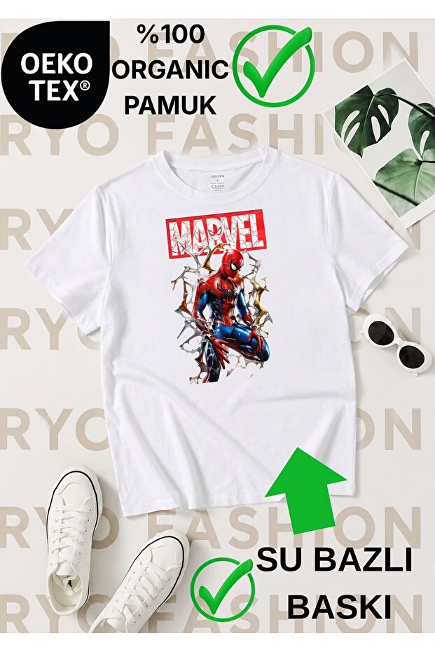 Spider-Man Spiderman 100% Organic Fabric Printed T-Shirt T-Shirt