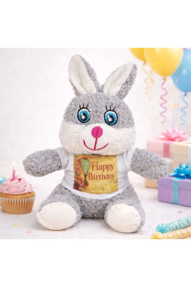 Plush Rabbit with Birthday T-Shirt