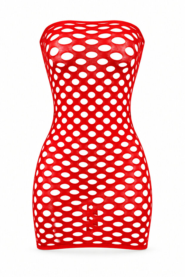 Women’s Black Strapless Openwork Bodycon Mini Dress One Size