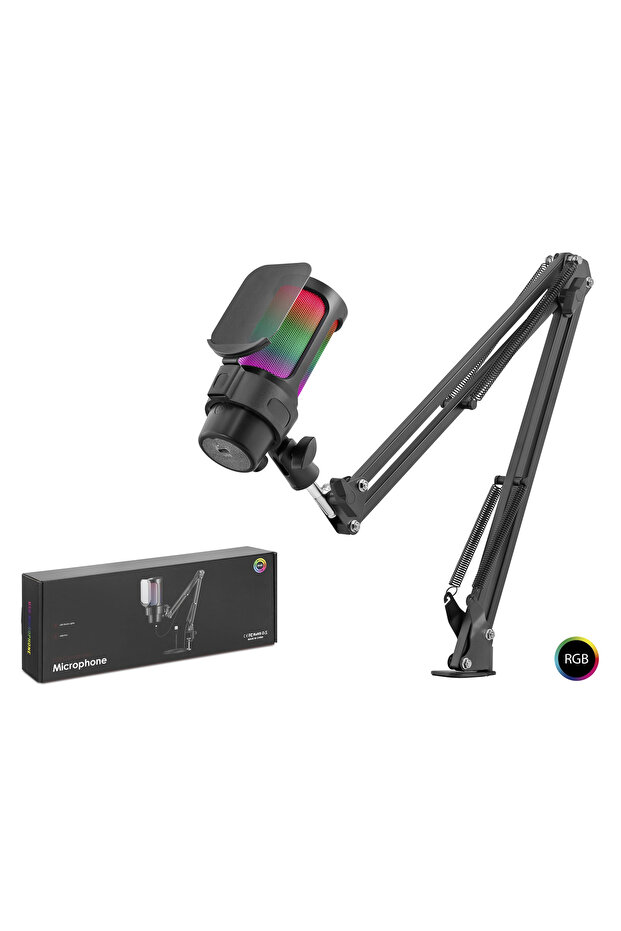 Rgb Microphone Set Boom Microphone Arm Type-C 192Khz 24Bit Black M835B