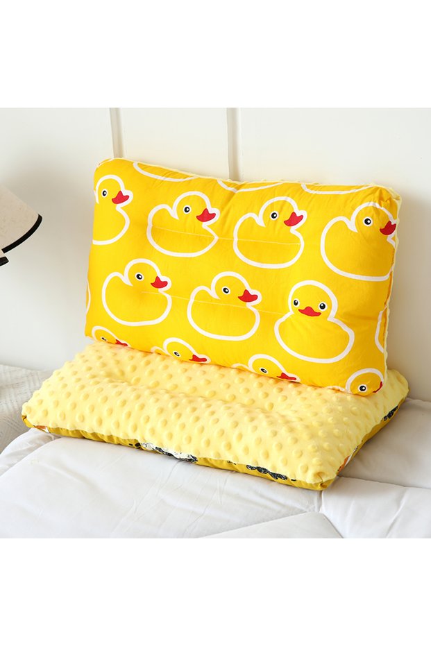 Little Yellow Duck 1 Piece of Infant and Toddler Bean Fiber Comfort Pillow, Featuring Cute Cartoon A