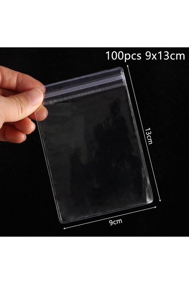 100pcs 9x13cm 100Pcs New PVC Plastic Self Sealing Bag Dustproof Reclosable Zip Lock Bags Transparent