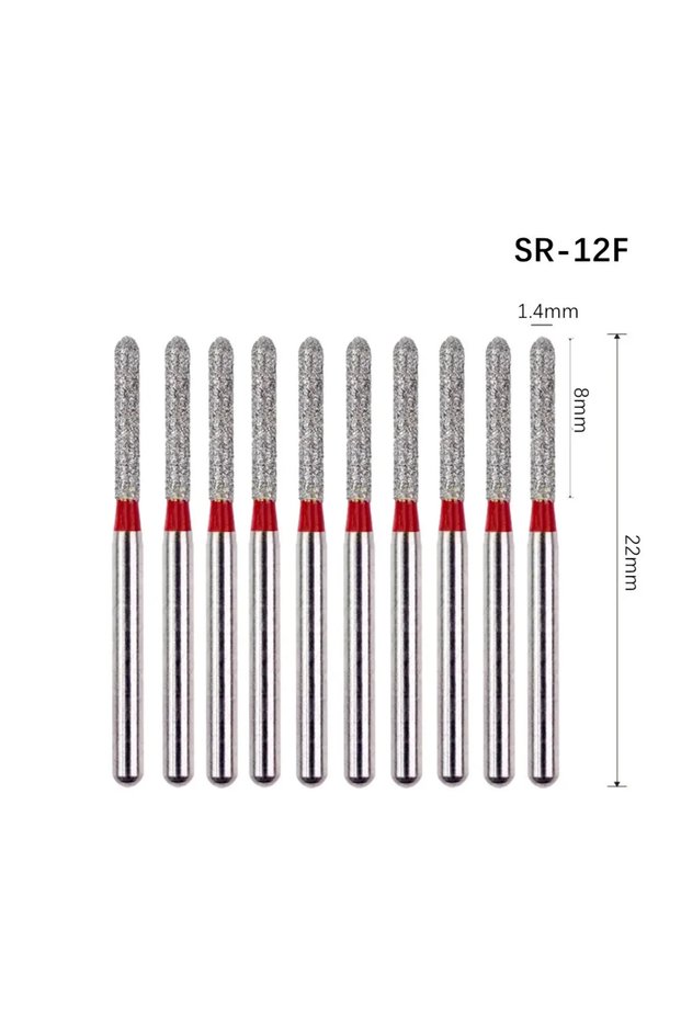 SR-12F 10 Pcs Dental Diamond Burs FG 1.6mm for High Speed Handpiece Tooth Separator Crown Cavity Pre