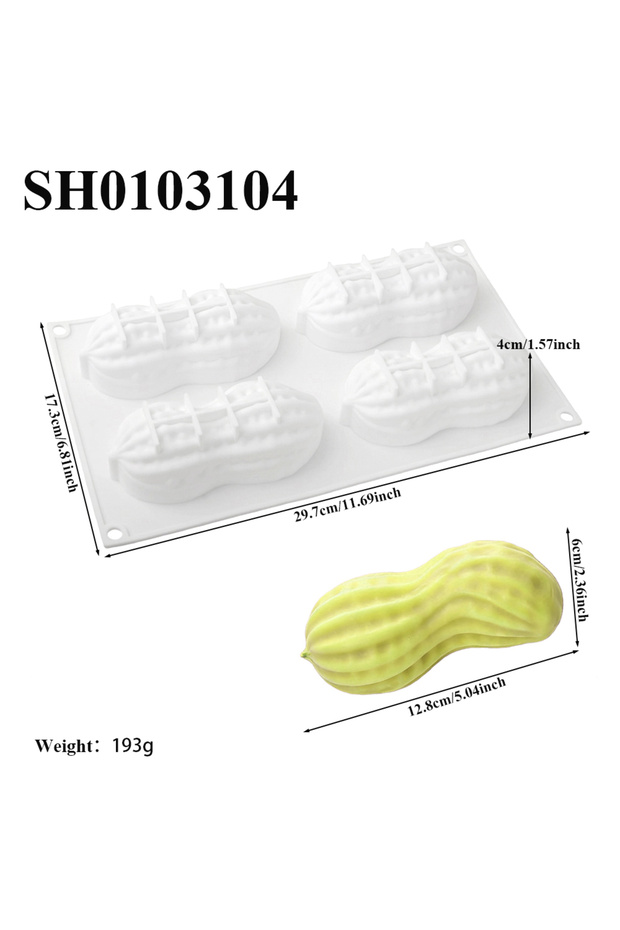 SH0103104 Peanuts Design 3 or 4-Cell Food Grade Silicone Bakeware Silicone Chocolate Mold French Mou