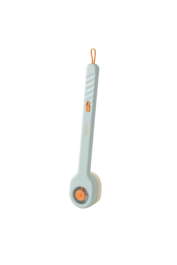 Blue 1pc Liquid Filled Soft Long Handle Hair Bath Brush, with A Back Rubbing Tool and A Long Handle