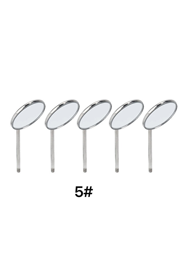 Size5 (5 Pcs ) 5/10Pcs Dental Stainless Steel Dental Mouth Mirror 4/5 Anti Fog Front Surface Dentist