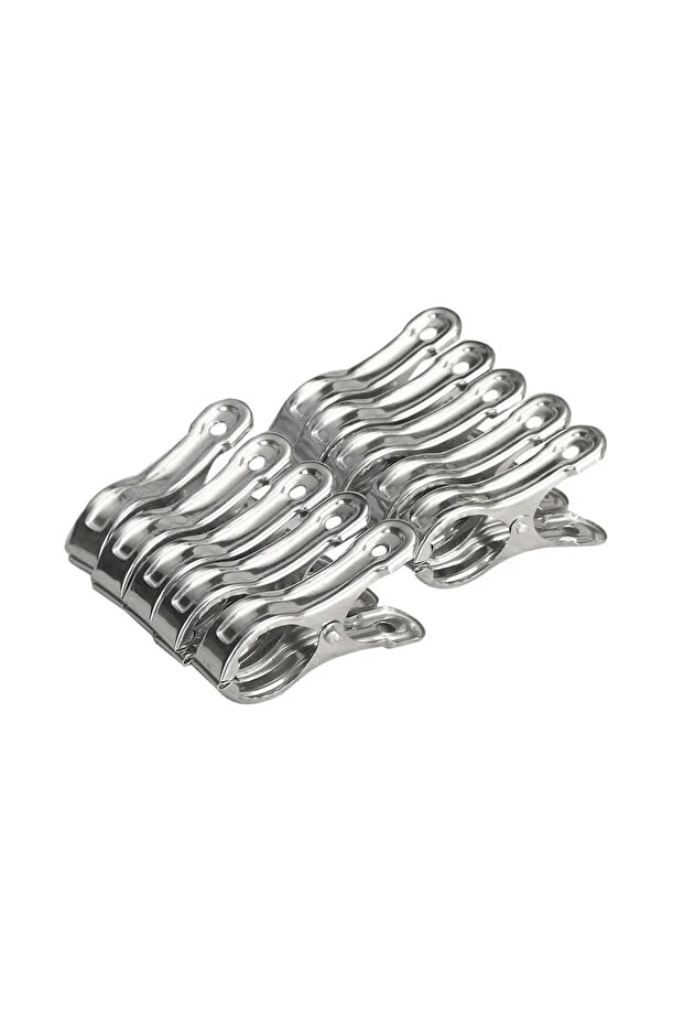 Silver 10PCS Stainless Steel Beach Towel Clips Keep Your Towel Secure Windproof Utility Clothespins