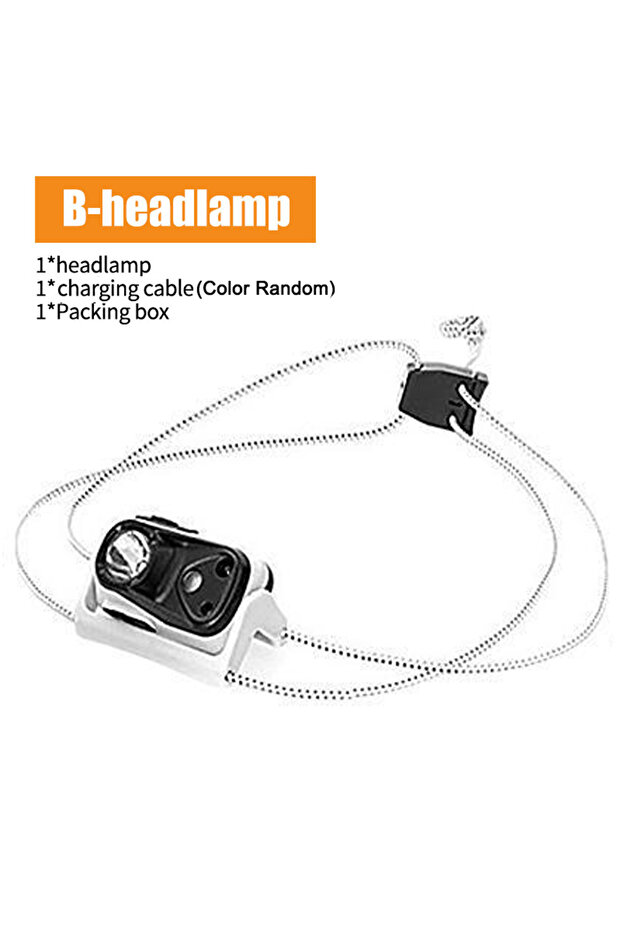 WHITE Portable XPG Headlight Sensor Headlamp Mini Flashlight USB Rechargeable High Brightness 4 Mode