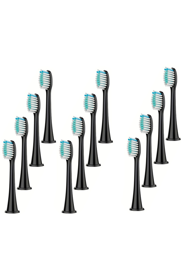 Black 12 pcs Compatible Replacement Brush Head HX6064 for Sonicare DiamondClean HX3/HX6/HX9 Series E