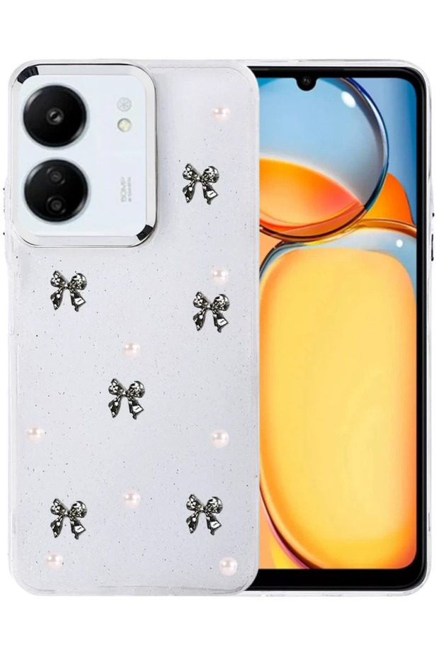 غطاء متوافق مع هاتف Xiaomi Redmi 13C بنمط فيونك - النمط 8