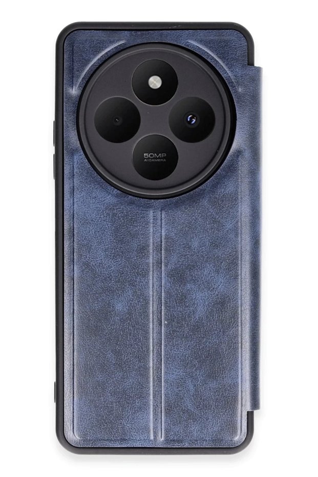 Xiaomi Redmi 14C Compatible Case Flip Cover - Navy Blue