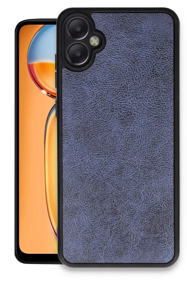 Samsung Galaxy A06 Compatible Case Aras Leather Cover - Navy Blue