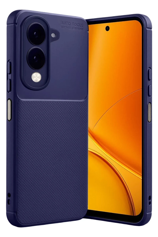 Vivo Y29S Compatible Auto Focus Carbon Cover - Navy Blue