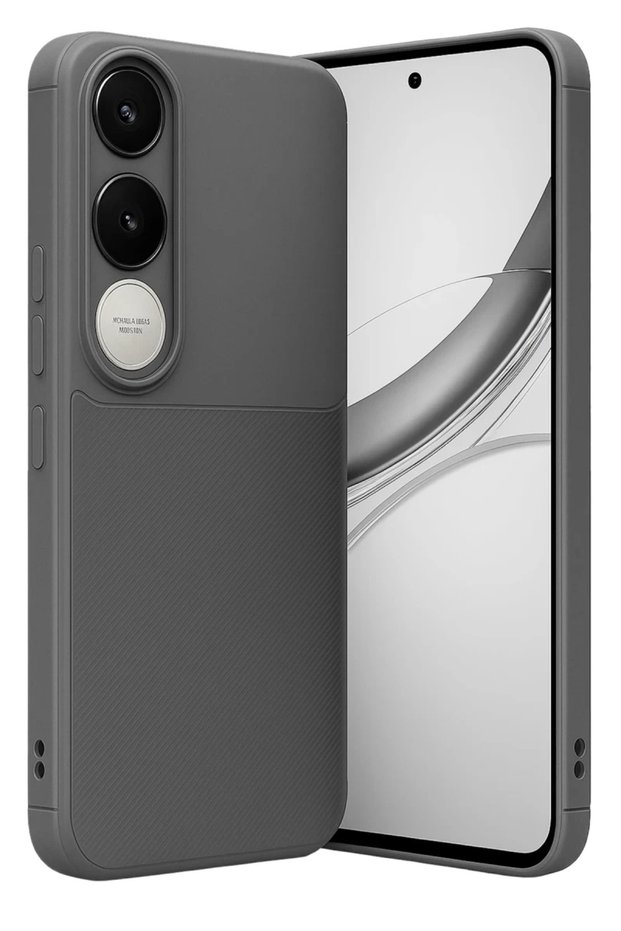 غطاء كربوني متوافق مع هاتف Vivo V50 Lite 4G مع خاصية التركيز التلقائي - رمادي