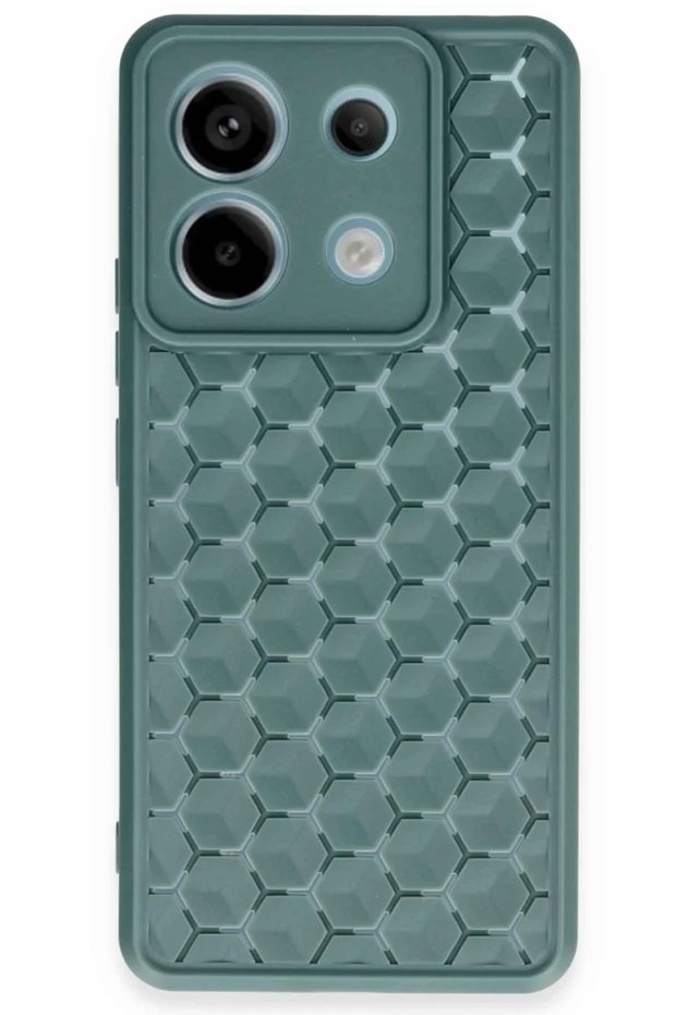 Xiaomi Redmi Note 13 Pro 5g Compatible Case Honeycomb Silicone Cover - Dark Green