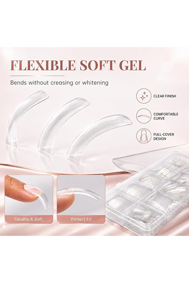 500pcs French Style Nail Extensions, 10 Sizes, Easy Fit & Durable Finish white (A1)