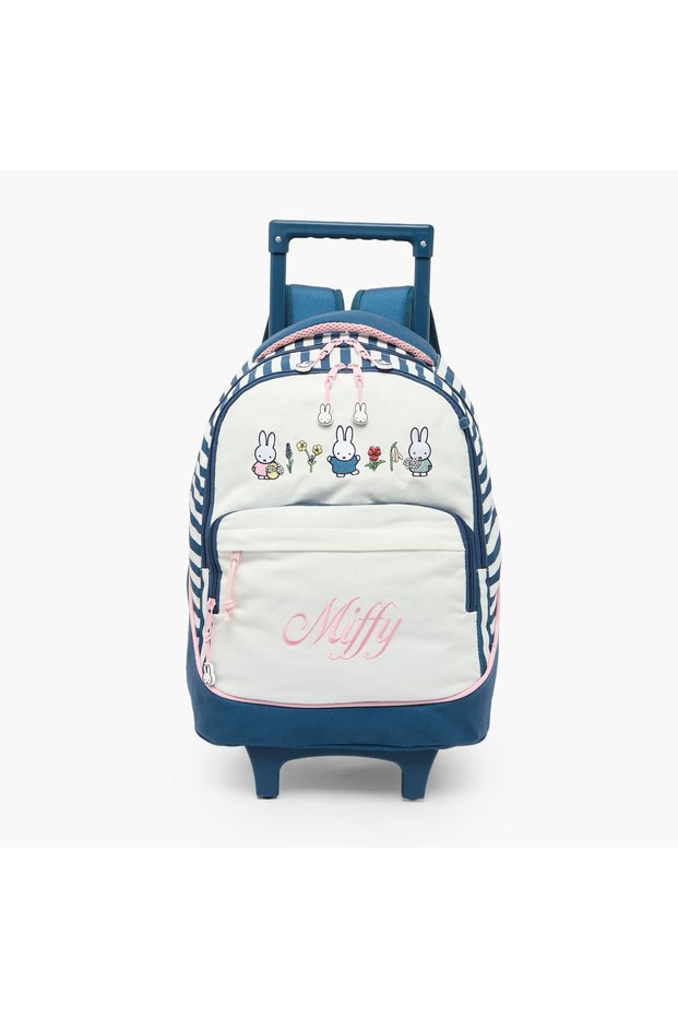 Miffy Embroidered Trolley Bag for Girls 5-8 Years with Adjustable Shoulder Straps - 16 inches