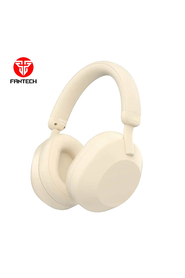 Go Tune WH06 Wireless Headphones,Bluetooth 5.3,Tri-Mode,Light Weight,40mm Drivers,Built-in Mic,Beige