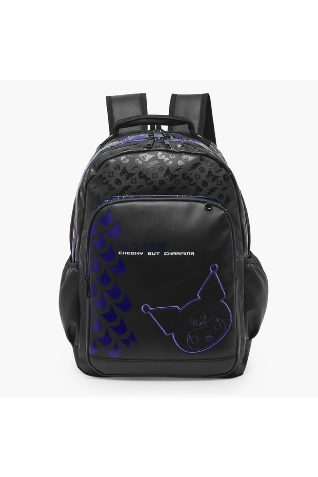 Kuromi Print Backpack for Boys 8-12 Years with Padded Straps - 17 inches