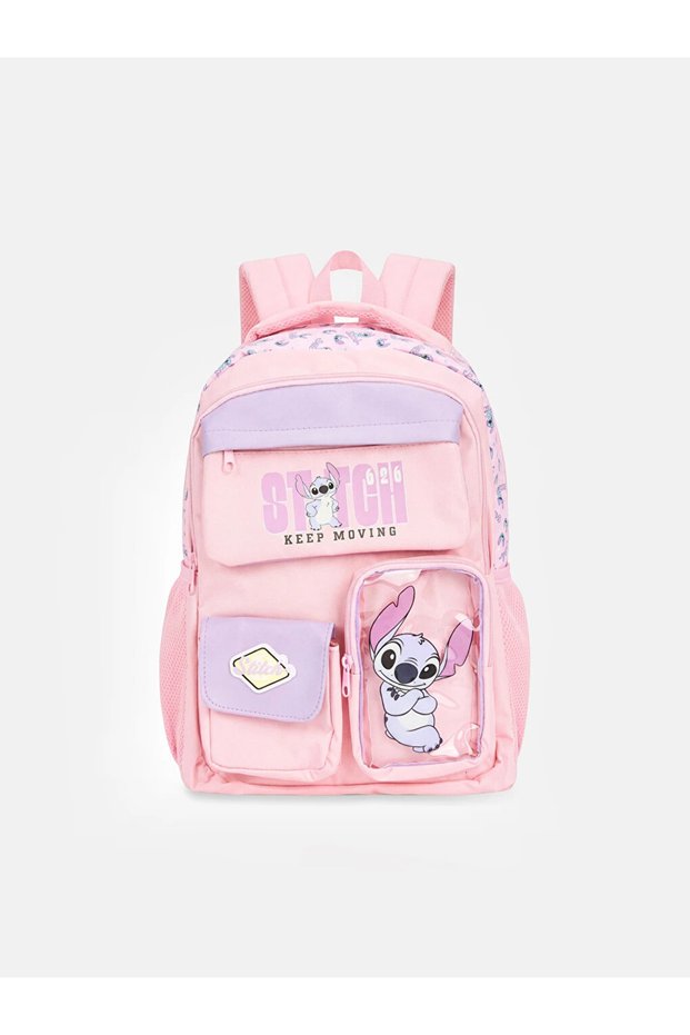 Blue stitch Printed girl's backpack