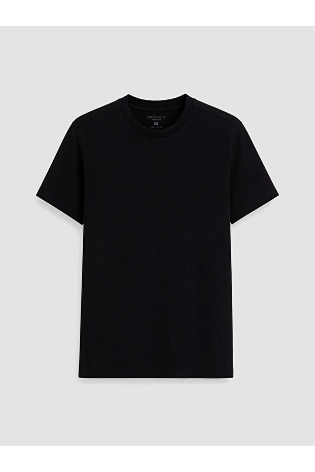 Black Slim Fit Thick Fabric T-Shirt /02