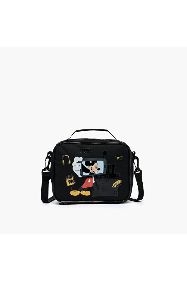 Mickey Mouse Print Lunch Bag for Boys 5-8 Years with Zip Closure