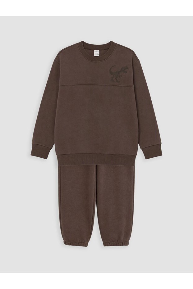 Brown Boy's Tracksuit Set