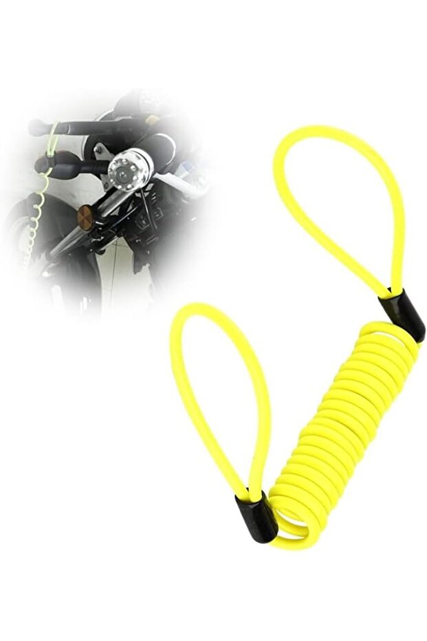 1.2m Motorcycle Disc Lock Reminder Cable, Reminder Spring Cable, Heavy-Duty Antitheft Security Sprin