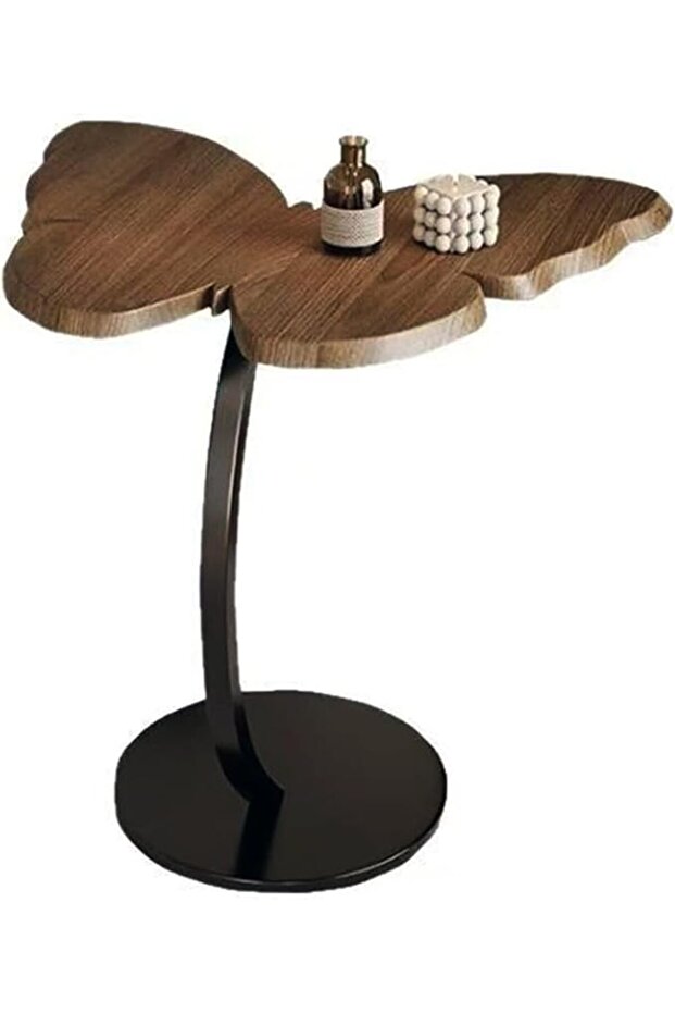 Space-Saving C-Shaped End Table