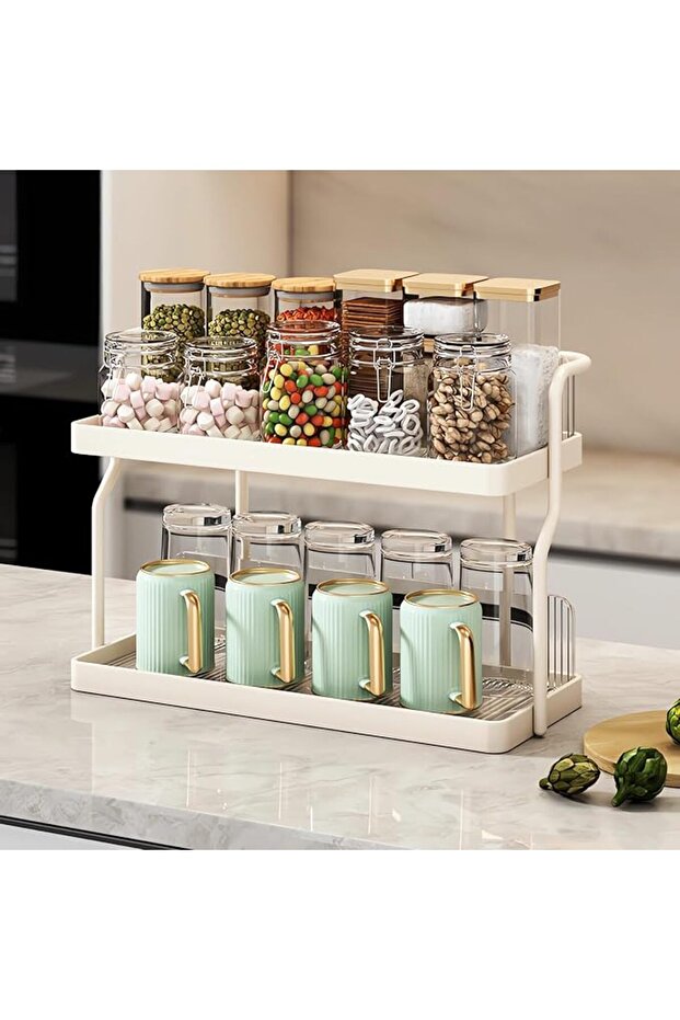 Spice Rack Organizer for Kitchen,2 Tier Wall Mount Seasoning Organizer Kitchen Spice Storage,Space S