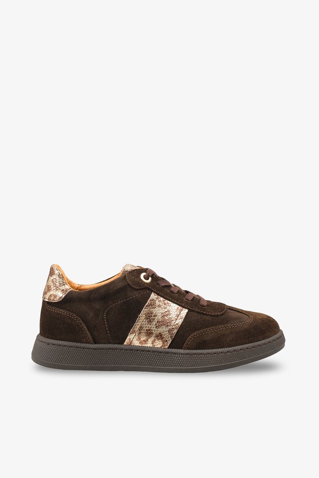 Eldam Women's Genuine Leather Sneaker Sports Shoes - Brown Suede