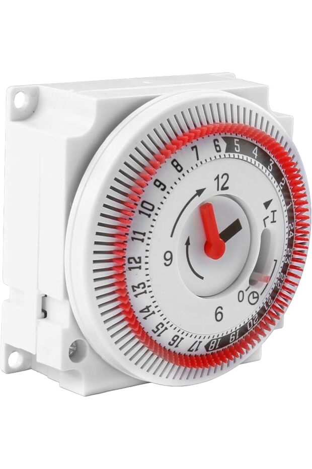 Mechanical Timer, 24 Hour Segment Timer Switch with Waterproof Cover, 16A Energy Saving Mec