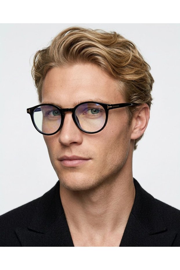 Ovira Black Round Unisex Blue Light Protection Computer Glasses with Interchangeable Lenses