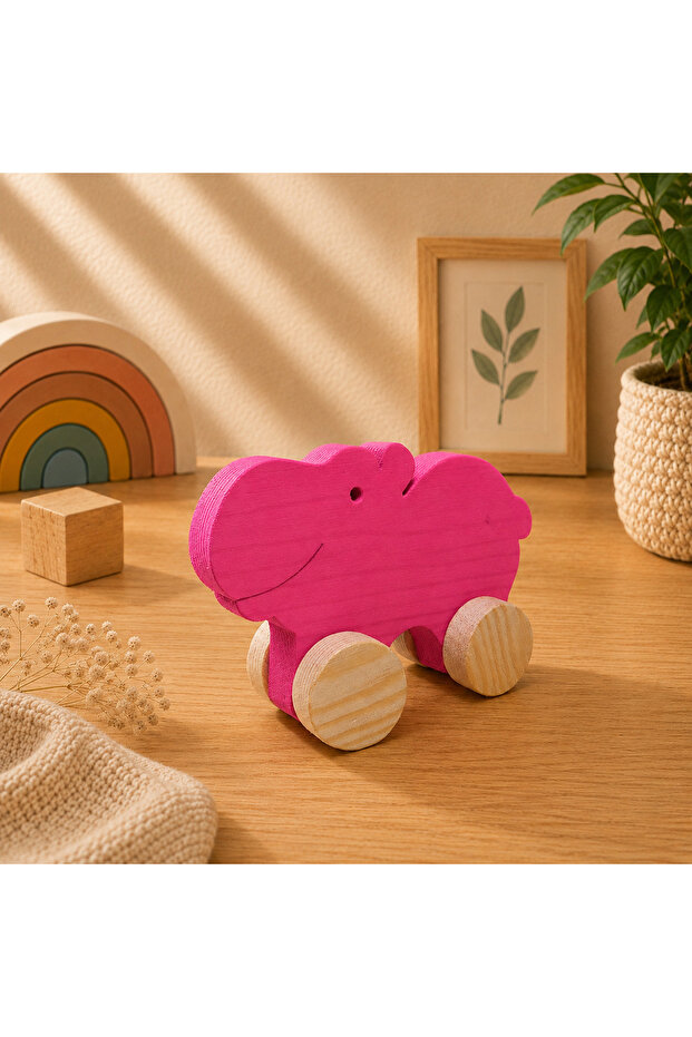 Wooden Honey Toy Hippo Natural Handmade Toy