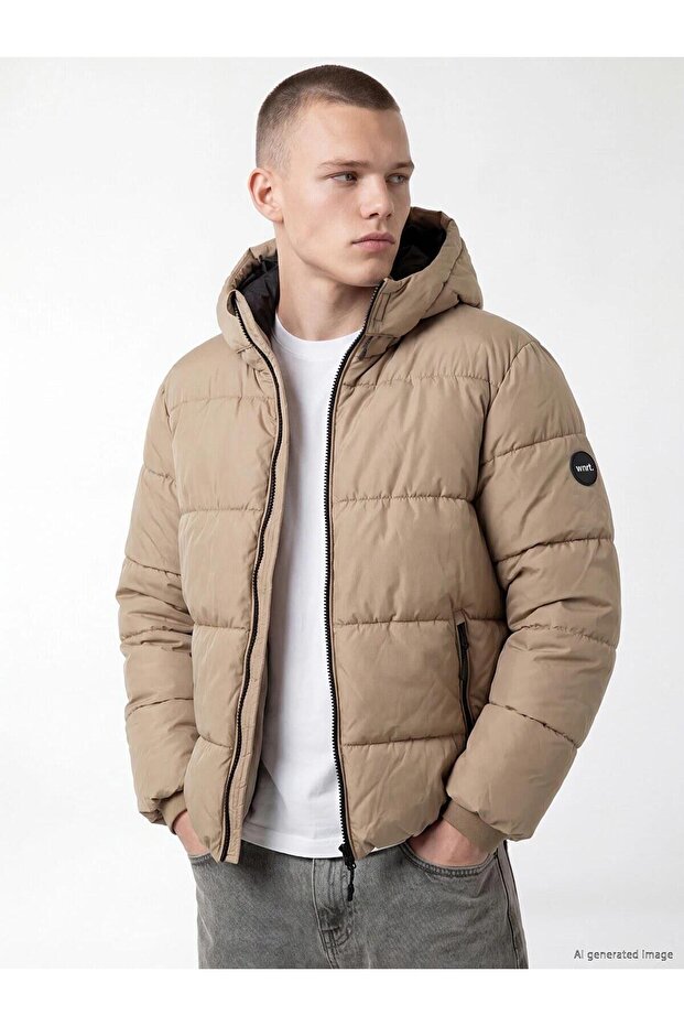 Regular Fit Hooded Men's Puffer Jacket (W6)