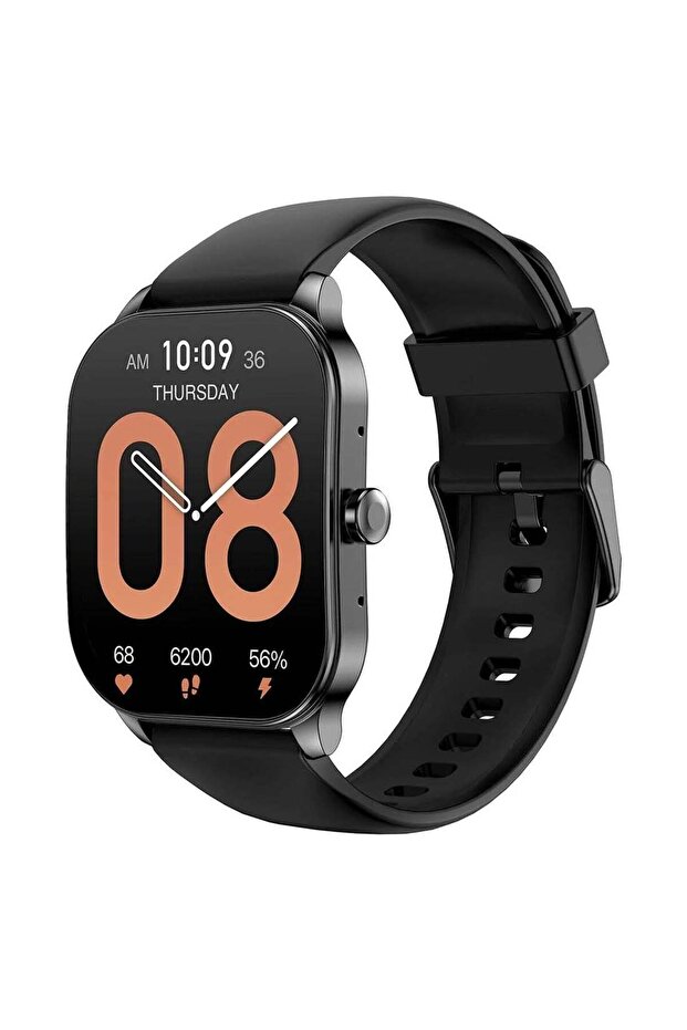 Pop 3s Ultra-large 1.96" HD AMOLED Display, Fashionable Curved & Metallic Design With Bluetooth Phone Calls Black
