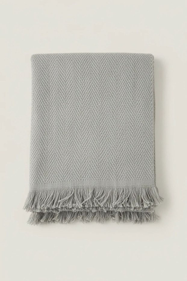 Tv Shawl & Sofa Cover | Tasseled Cotton Coverlet (170X200Cm) - 8 Colors
