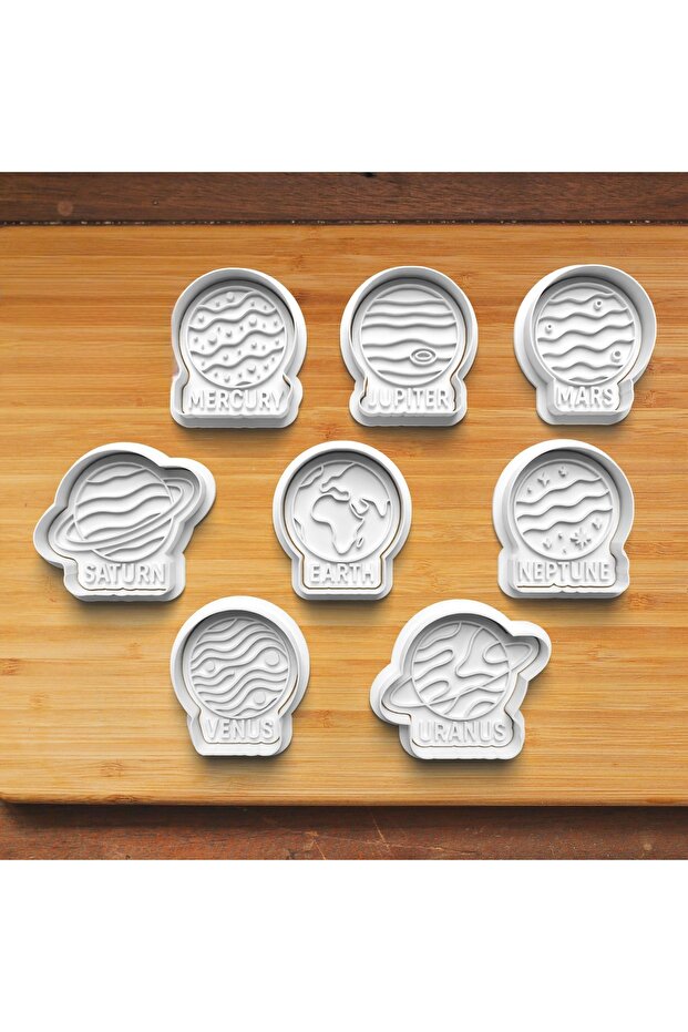 Planets Set of 8 Cookie and Sugar Dough Molds