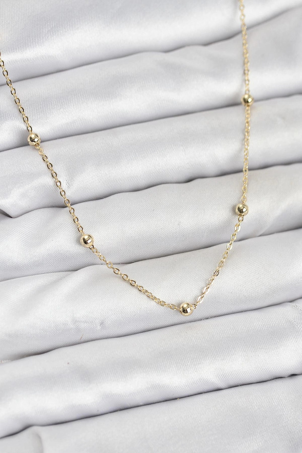 Cm gold color ball chain necklace for women