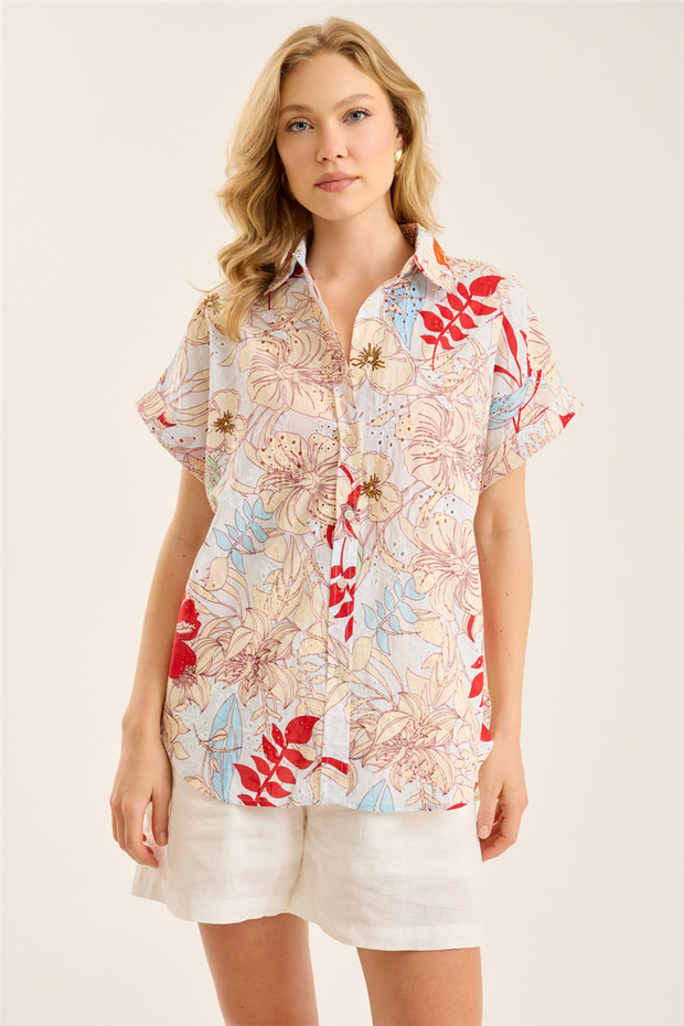 Large Floral Patterned Shirt