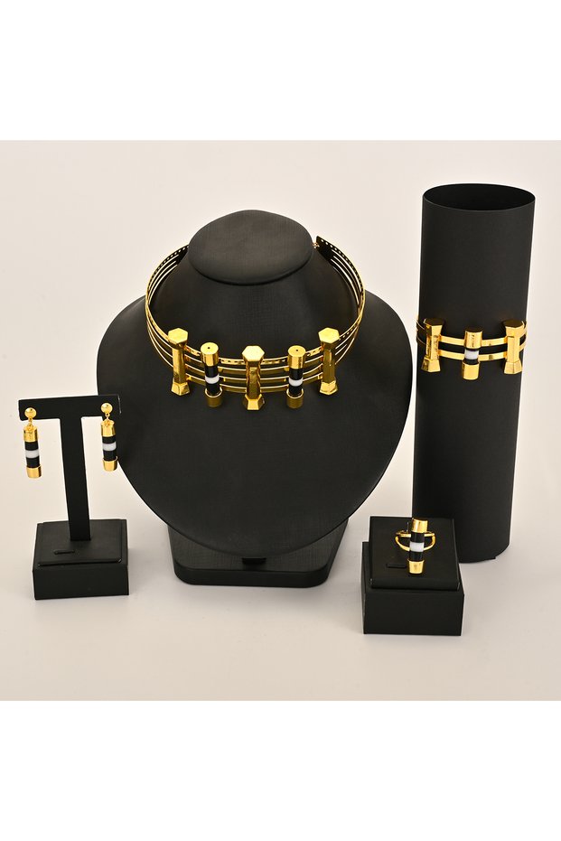 New Arabian style Dubai popular style, 18 K gold-plated choker bracelet ring earrings accessories for girls' banquet parties