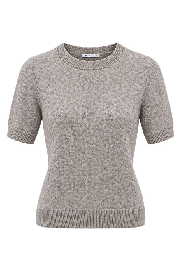 Mink Gray Soft Knitwear Blouse