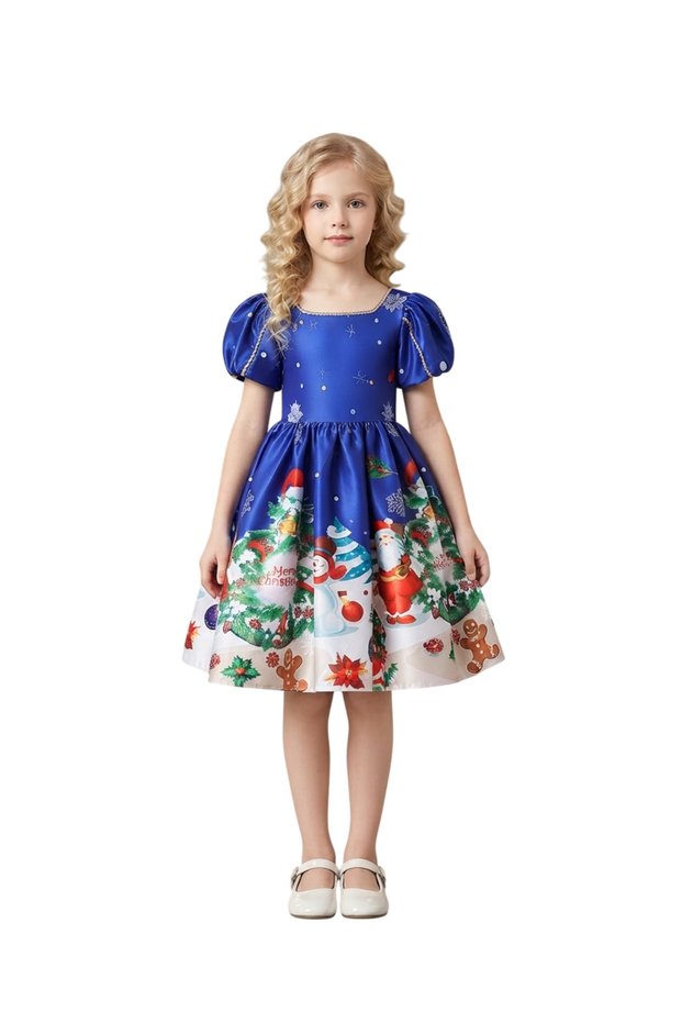 Snow Queen Christmas Dress for Girls