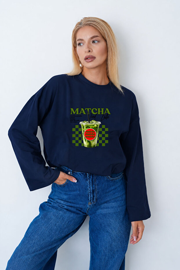 Women's Matcha Printed Oversize Wide Sleeve Bodysuit