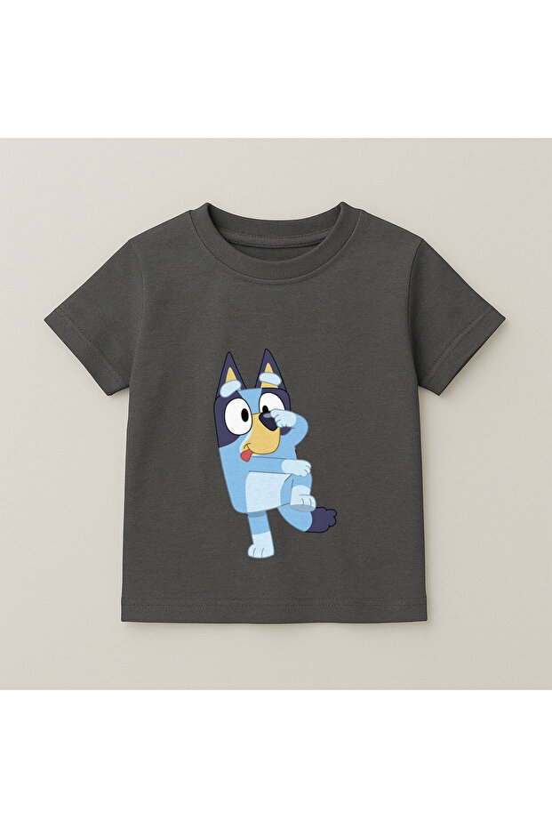 Bluey Printed Children's T-Shirt 100% Cotton Smoked