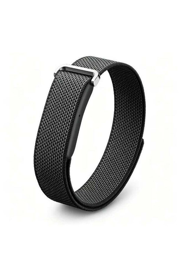 Black Screenless Fitness Tracker Band - 24/7 Heart Rate & Sleep Monitoring | 113 Sports Modes, IP68 Waterproof Activity Tracker, Stress & Calorie Tracking, Women's Health Monitor, Bluetooth 5.3