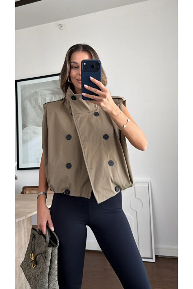 Haki Ambanja Sleeveless Jacket - 508409